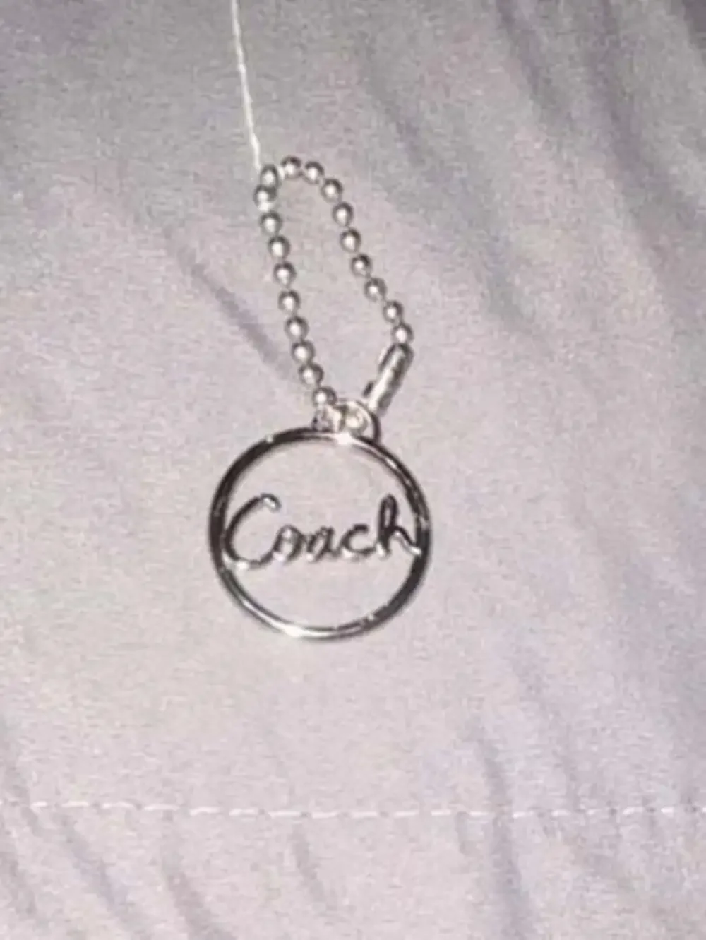 Coach Round Silver Color Metal Hang Tag Purse Bag Charm Y2K